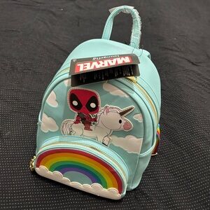 BNWT LOUNGEFLY DEADPOOL 30TH ANNIVERSARY UNICORN RAINBOW MINI BACKPACK